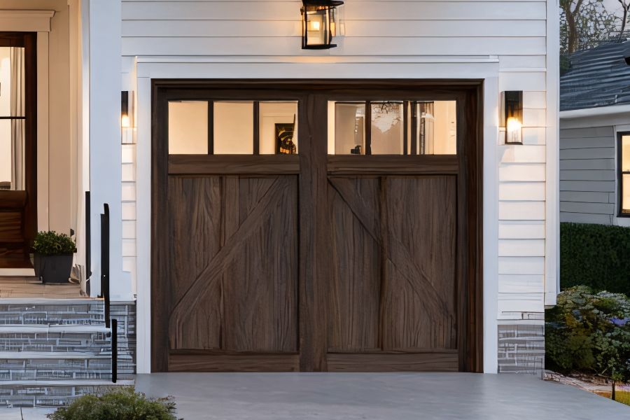 Residential garage door in Broadlands VA representing Door Doctor repair and installation services 